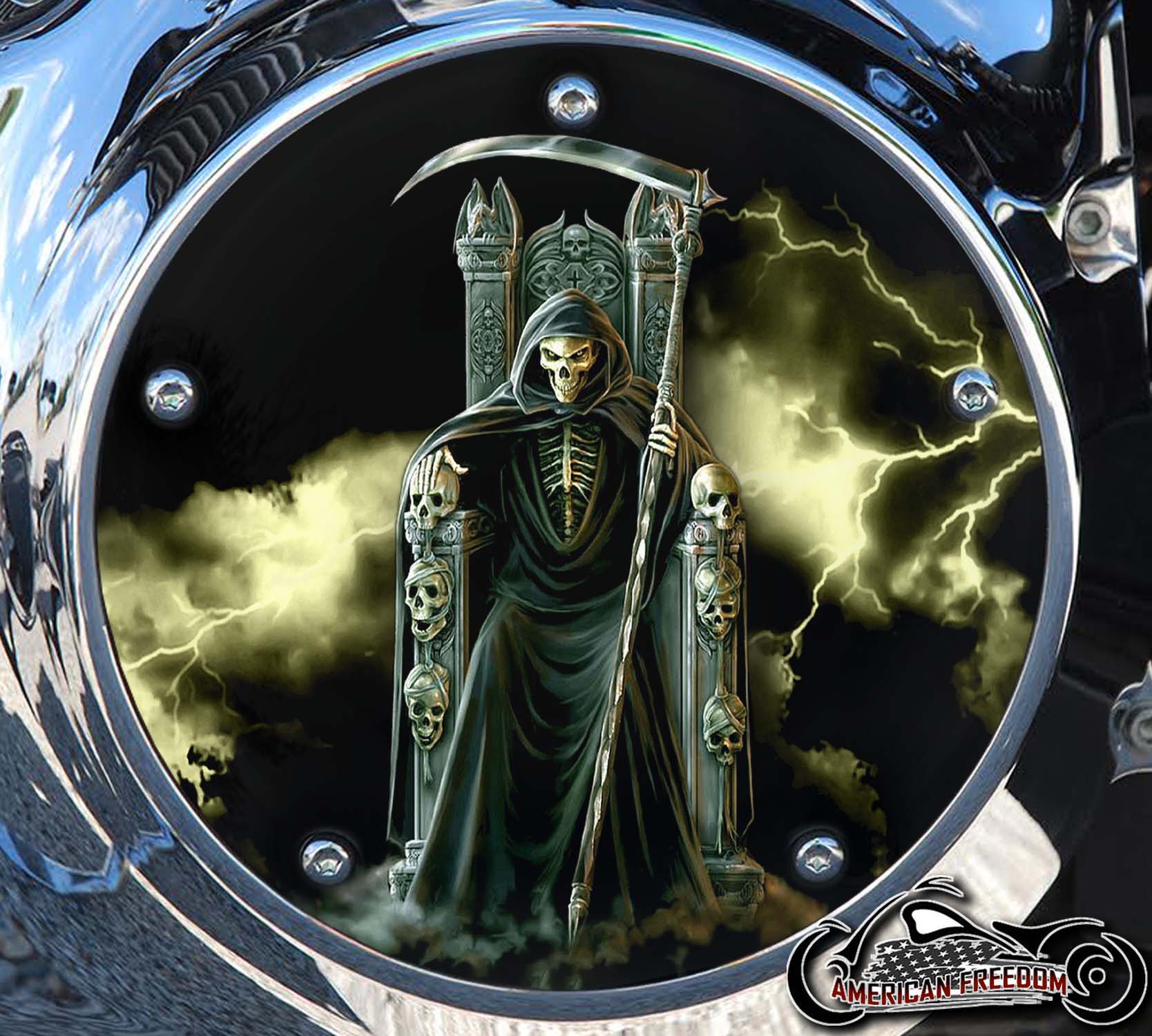 Custom Derby Cover - Reaper On Throne Of Lightning